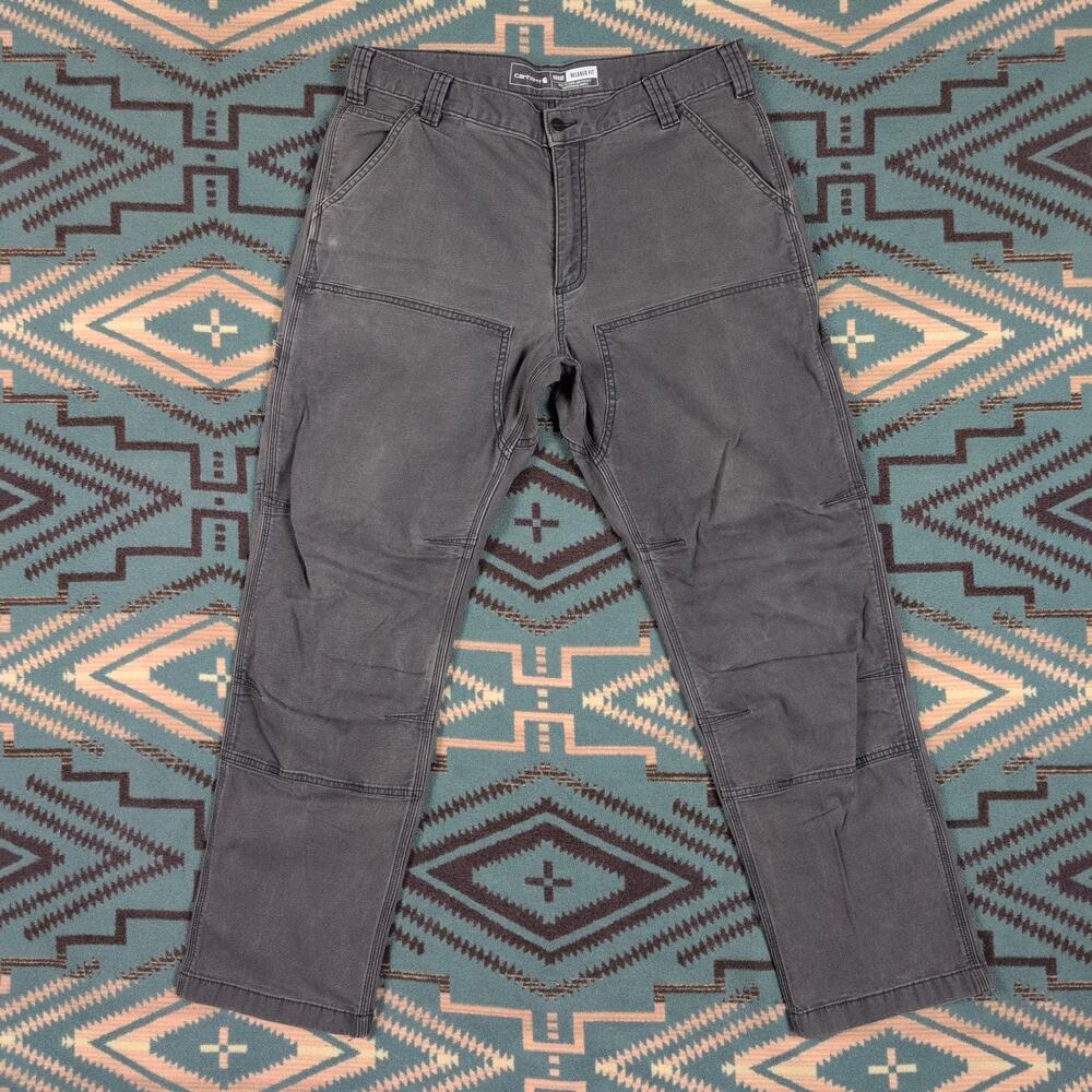 Carhartt Mens 36x31 Gray Rugged Flex Relaxed Fit Duck Double-Front Work Pants